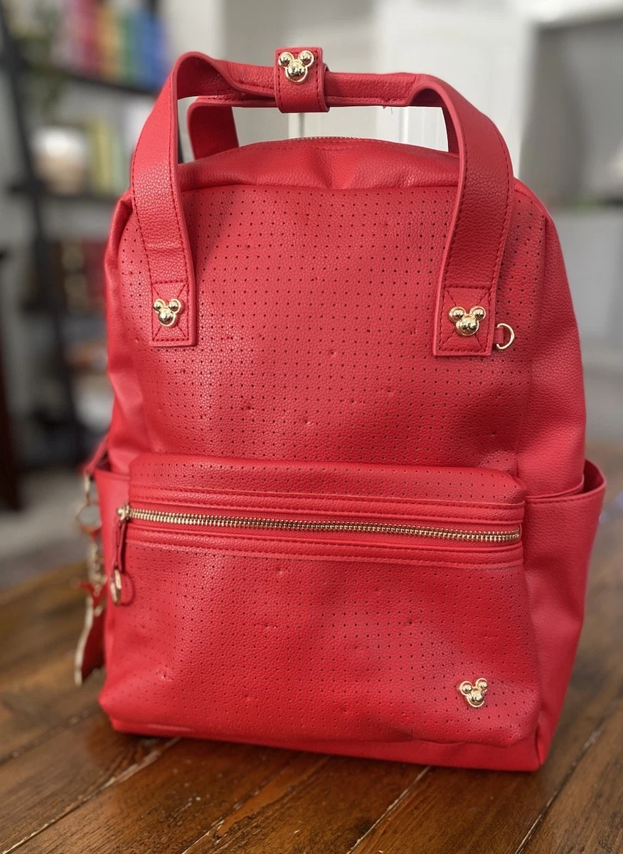 Disney Store Mickey Mouse Icon Flair Red Pin‎ Backpack Mickey Mouse Icon Simulated Leather Flair Backpack | Disney  main image 4