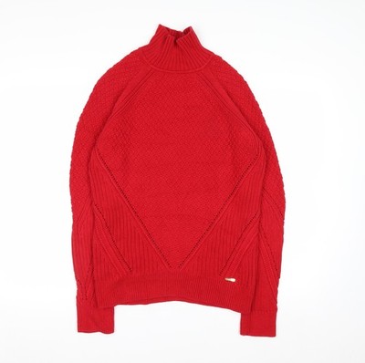 Calvin Klein Strickpullover Pullover Damen rot Stehkragen S