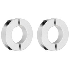 Double Split Shaft Collar 1.18 Inch Bore Aluminum Silver Set Screw 2 Pack