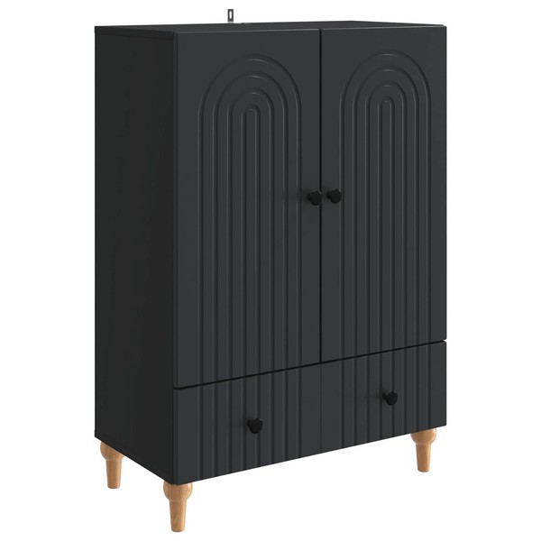 Sideboard Schwarz 66X34,5X95 Cm Holzwerkstoff-image