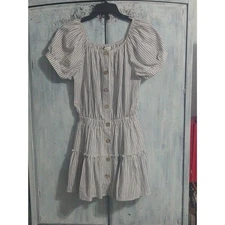 Miou Museum Puff Sleeve Mini Dress Small Boho Cottage Core Beachy