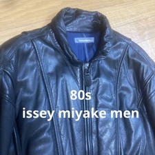 USED 80S ISSEY MIYAKE MEN'S LEATHER JACKET ACCEPTABLE