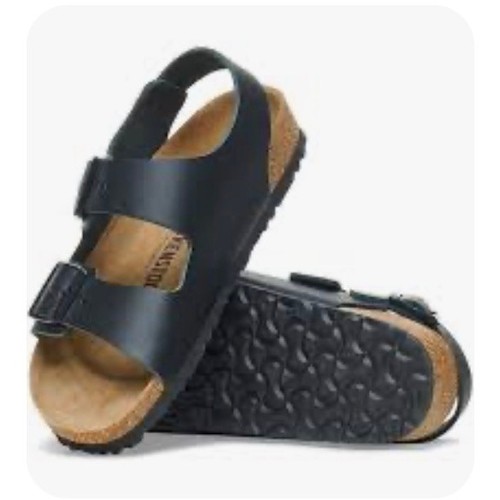 Birkenstock Milano Sandals Black Birko-Flor 38 L7 Backstrap NWOT Wardrobe Staple