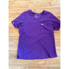 FIGS Technical Collection Digital Grape V-Neck Scrub Top Womens Medium
