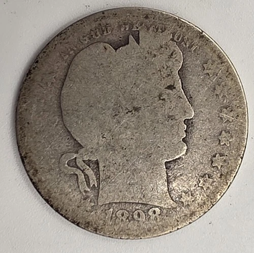 《Silver》1898-o USA BARBER QUARTER -- .1808 OZ of SILVER!!!