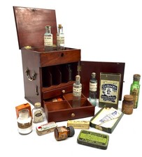 Antique Victorian Mahogany Apothecary Box / Cabinet / Medicine Bottles c.1880