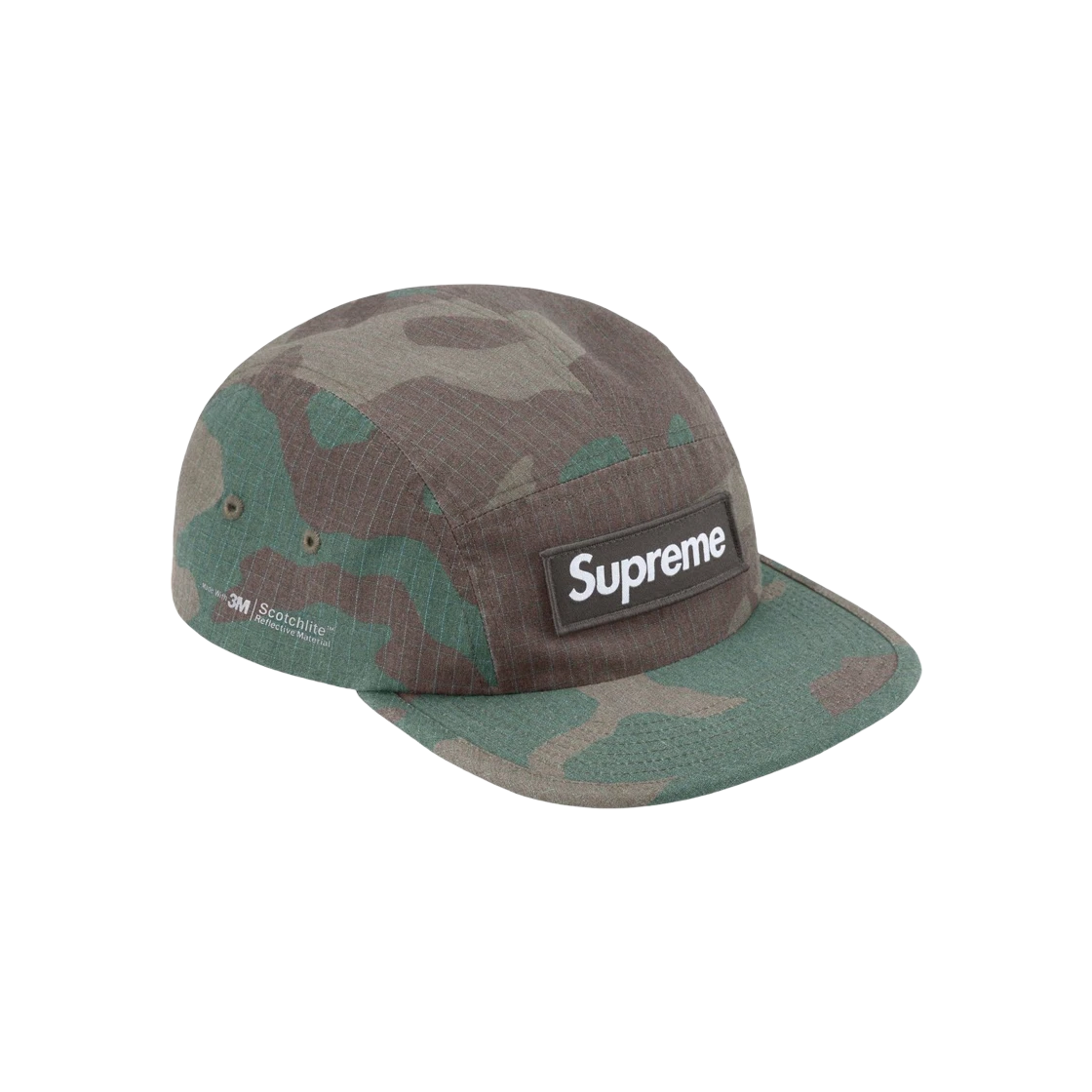Casquette de camp Supreme Reflective Ripstop camouflage Woodland   24SS
