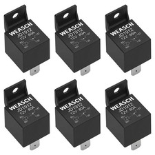 6 Pack JD1912 Car Relay, 12V 80A, 4 Pin SPST, Automotive Switches and Starter...
