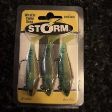 Storm Fishing Lure WSS03FT WildEye Swim Shad 3" Shad 3" 1/4 oz Firetiger