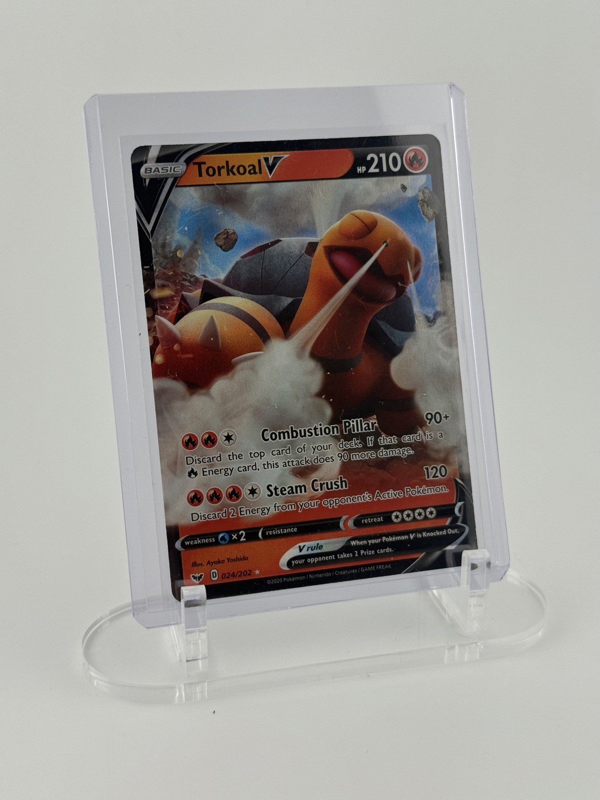 Torkoal v 024/202SWSH01 Sword & Shield Holo Card Near Mint Condition Pokemon TCG