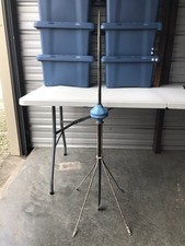 47&rdquo; TALL PAT. FEB. 1-1916 LIGHTNING ROD ~ STAND ~ BLUE DOOR KNOB BALL