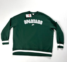 Michigan State Nike Womens Legacy Crewneck Sweatshirt Green L Spartans NWT New