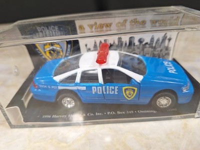 City of New York Police Car Die Cast Blue 1996 Harvey Hutter & Co. 1:64 w/case