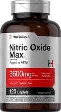 Nitric Oxide Max 3600mg  120 Caplets  with Arginine AAKG for Men and Women
