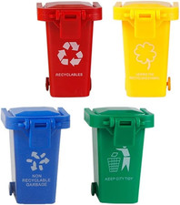 Kids Push Toy Vehicles Garbage Truck'S Trash Cans Toys Mini Curbside Vehicle Gar