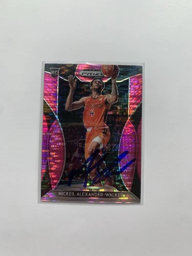 Nickel Alexander-Walker Signed 2019-20 Panini Prizm PINK PULSAR Rookie #82 Card