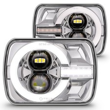 TRUE MODS 5x7 7x6 Inch H6054 6054 LED Headlights Bright H4 Replacement Chrome