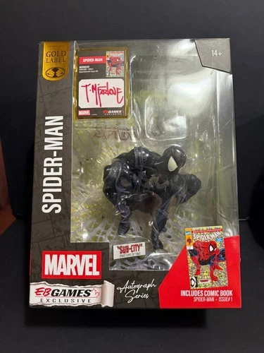 Spider-Man (Black Suit) 1:6 with Scene w AUTOGRAPH TODD McFarlane GOLD LABEL