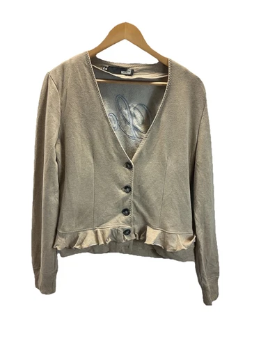 Love Moschino Felpa Misto Lana Cardigan USA Tg 10 Paillettes Logo Italia