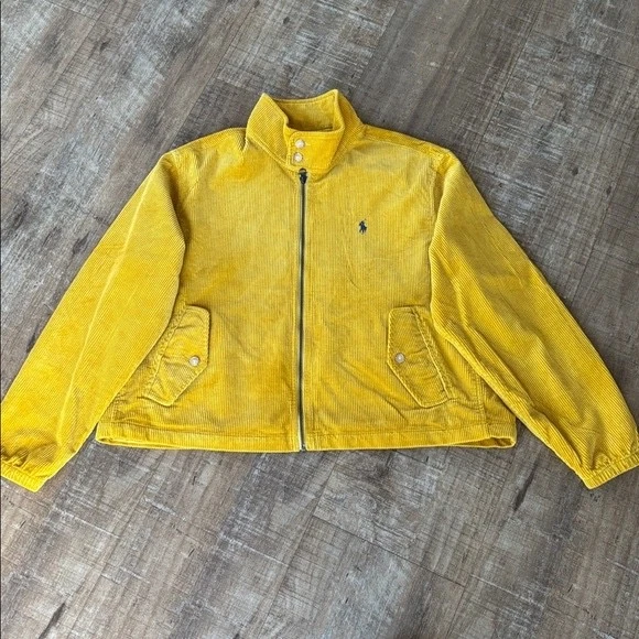 Chaqueta cortavientos Polo Ralph Lauren pana en amarillo azafrán talla 12 $598 Foto 3 de 4