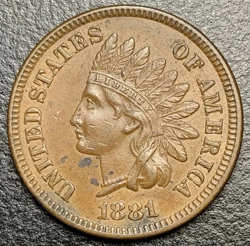 1881 Indian Head Cent Penny IHC 1c BETTER DATE Nice AU Full LIBERTY 4 Diamonds