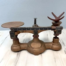 Antique OHAUS Cast Iron Mechanical Double Beam BALANCE SCALE Apothecary 2 Kilos