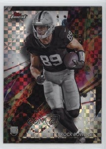 2024 Topps Finest Common Checkerboard Refractor Brock Bowers #82 Rookie RC