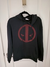 Marvel Deadpool Large Pullover Hoodie Red/Black, Long Sleeve, Kangaroo Pouch
