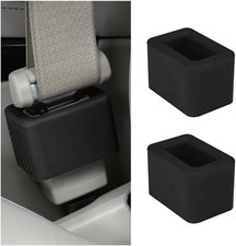 Car Seat Belt Buckle Holder, 2PCS Silicone Vehicle Seatbelt Buckle Black