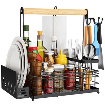 JBBTOOL Grill Caddy BBQ Caddy with Paper Towel Holder & Utensil Holder, Picnic