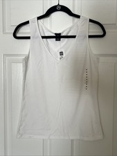 Gap Body Stretchy V-Neck Tank Top White Sz M