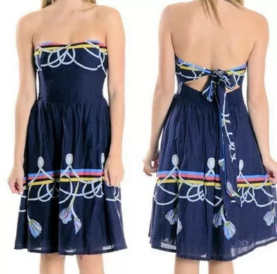 Anthropologie Wakana Koike Mini Dress Roped In Nautical 2 Strapless Midi Bow