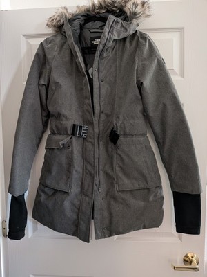 Womens THE NORTH FACE Gray Goose Down Dunagiri Down Parka Jacket Sz M