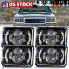 Black 4pcs 4x6 Inch Led Headlights Hilo Drl For Chevrolet Caprice 1977 To 1986