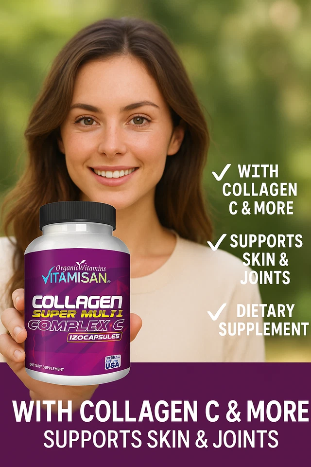 (Pack de 2) Péptidos de Colágeno Hidrolizados Tipos I, II, III, V, X 1500mg 240ct Piel Foto 4 de 4