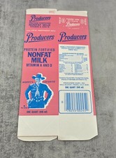 Vintage 1950s Producers Hopalong Cassidy Nonfat Milk Advertising Carton