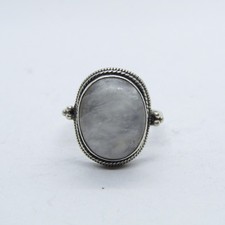 Vintage Sterling Silver 925 Rainbow Moonstone Ring Size 7.5 K7980