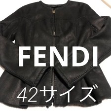 USED FENDI SELLERIA BLACK REVERSIBLE FUR JACKET GOOD