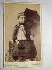 Becskerek - probably Zrenjanin in Serbia - girl with umbrella in hand / CDV