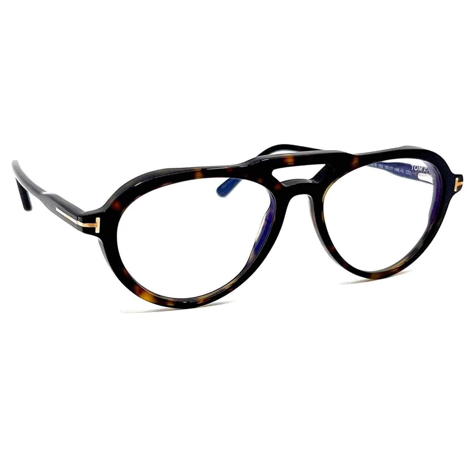 Tom Ford TF5760-B 052 Tortoise Aviator Plastic Eyeglasses 55-17-145 with clip-on - Image 4 of 4