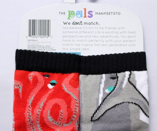 Pals Unisex Toddlers' Shark & Octopus Mismatched Grip Socks ZG3 Multi Size 2T-7T - Picture 4 of 4