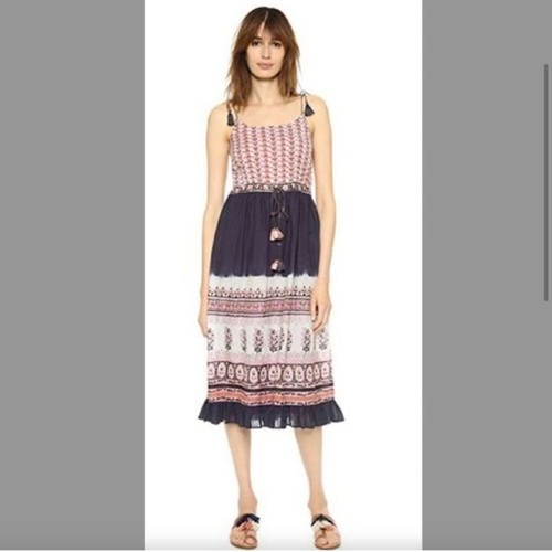 ULLA JOHNSON Beverly Midikleid indisch Blumen Baumwolle Voile Gr. 4 S Indigo Boho - Bild 4 von 13