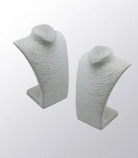 Set Of 2 White Twine Necklace Display Stand Countertop Fashion Necklace Display