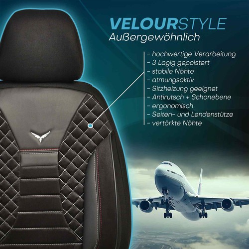 Fundas de asiento de coche Prime adecuadas para Mazda CX-3 a partir de 2015 en blanco y negro JOLT808 - Imagen 4 de 10