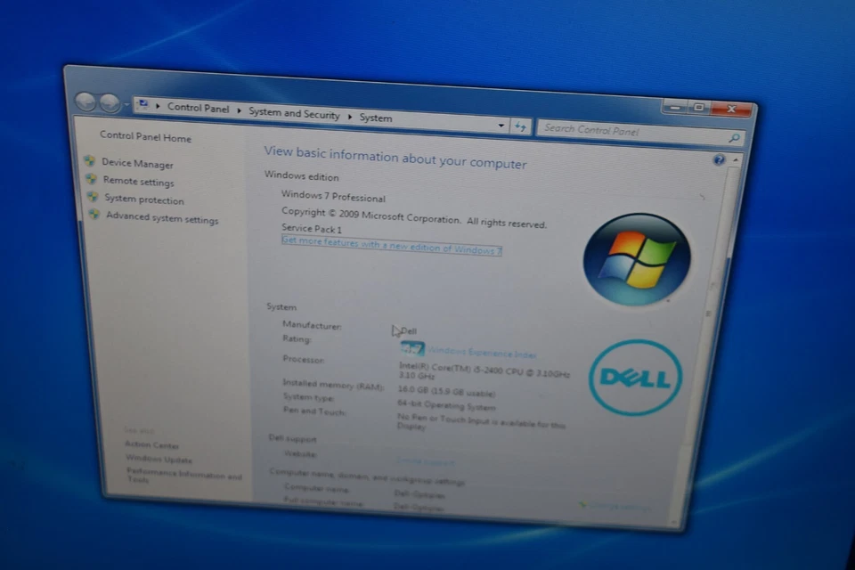 Dell Optiplex 990 Quad Core i5-2400 3.1GHz 16GB RAM 1TB HDD Windows 7 Pro DVD-RW - Image 2 of 4
