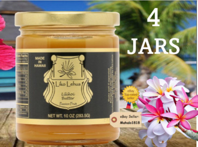 FOUR (4) JLILIKOI BUTTER FRUIT SPREAD Liko Lehua 10oz JAR #1 TOP SELLER -HAWAII