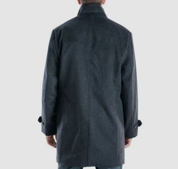 350 London Fog Men s Gray Wool Blend Overcoat Peacoat Jacket Coat