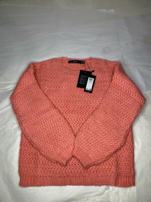 Vero Moda Freja Balloon Sleeve Sweater Geranium Coral Pink Medium