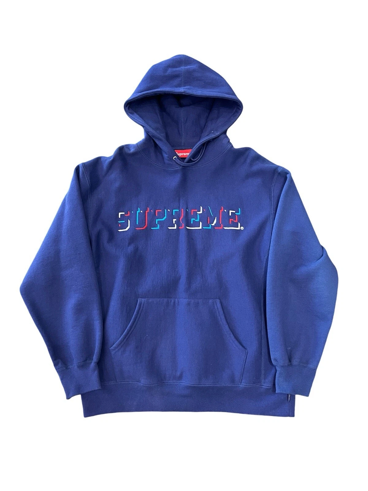SWEATSHIRT À CAPUCHE SUPREME DROP SHADOW DÉLAVÉ MARINE FW20 TAILLE Large