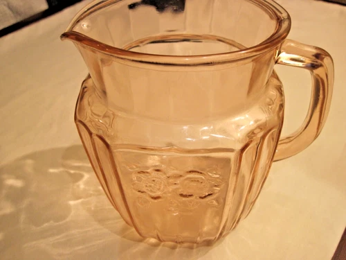 Vintage 32 Oz Pink Pitcher Jug Depression Mayfair 5 3/4" Anchor Hocking